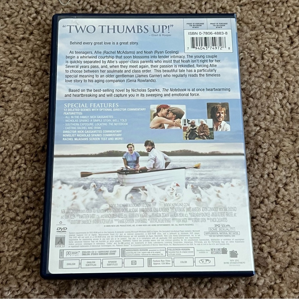 Mixed of a few Greatest Love Stories DVD Lot: Titanic, The Choice, The Notebook - Picture 7 of 10